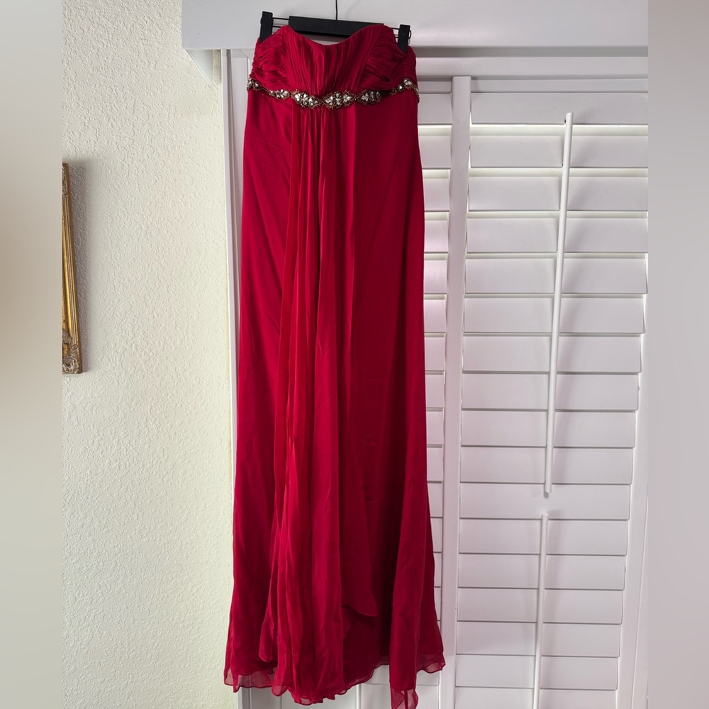 Marchesa Notte gorgeous Red silk evening gown